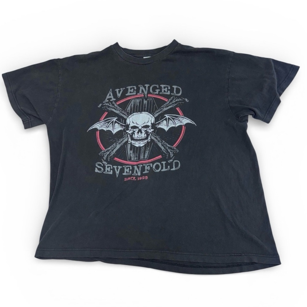 Vtg Avenged Sevenfold Since 1999 LG T-Shirt Metal Rock Band Music Death Bat Y2K